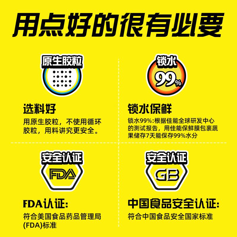 Canon (Glad) food grade cling film small size 20 meters + large size 25 meters point-breaking hand tearing household set fresh fruit preservation