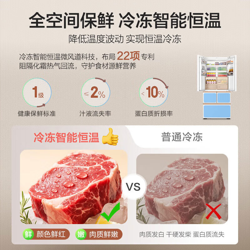 Haier 2025 new Mailang 508L cross-door refrigerator full-space fresh-keeping 594 ultra-thin zero-embedded ice dry and wet storage EPP sterilization large-capacity first-class energy-efficiency household refrigerator BCD-508WGHTD1BW9U1 government subsidy