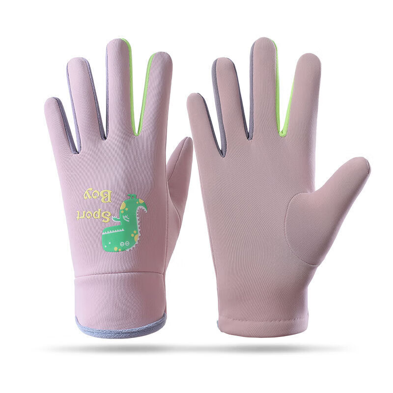 Cheguimu Winter Children's Warm Gloves for Boys and Girls Dinosaur Outdoor Windproof and Coldproof Sports Cycling Waterproof Anti-Slip Gloves