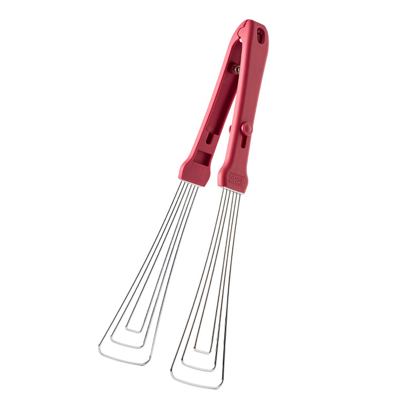Swiss Likan food tongs kitchen anti-scalding extended food tongs barbecue tongs household 304 stainless steel steak tongs red