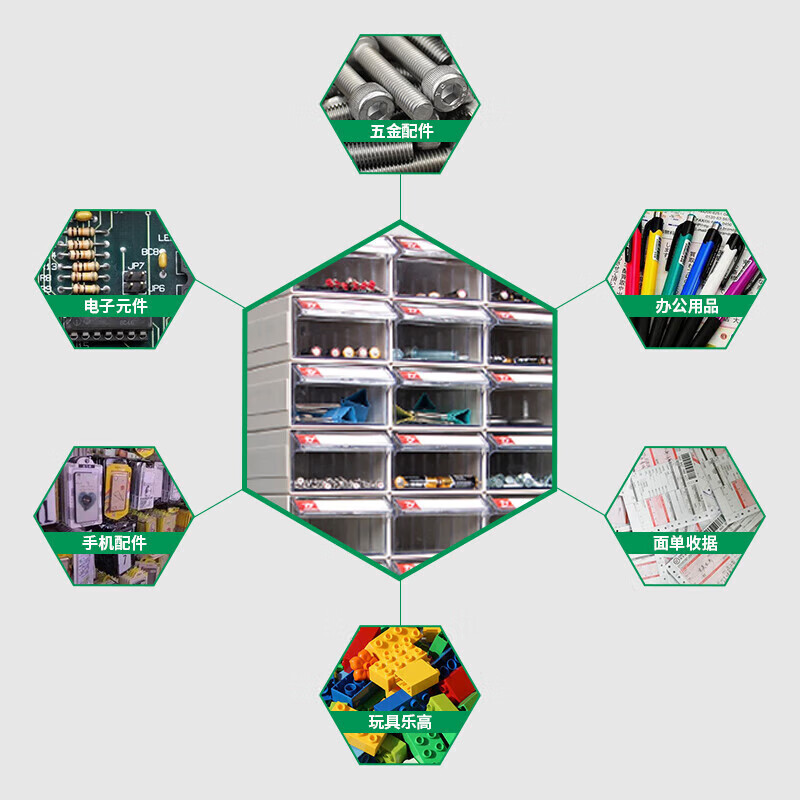 Parts box Drawer-type component box Parts storage box Screw component box Warehouse material box compartment F4# 1 blue transparent outer 290*180*110mm - Please note when placing orders for other colors