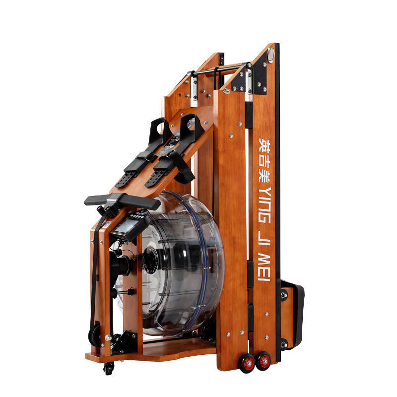 YINGJIMEI YINGJIMEI water resistance rowing machine gym quality rowing machine boat folding card house machine folding light walnut color smart APP can be connected