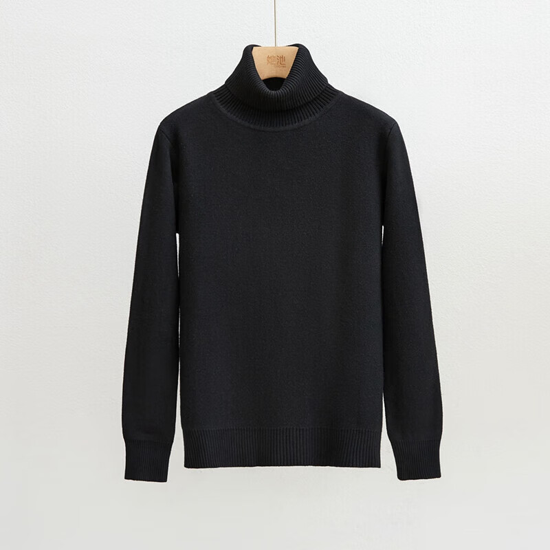 She pool turtleneck sweater 2025 winter new women's slim fit simple plus velvet inner pullover bottoming shirt