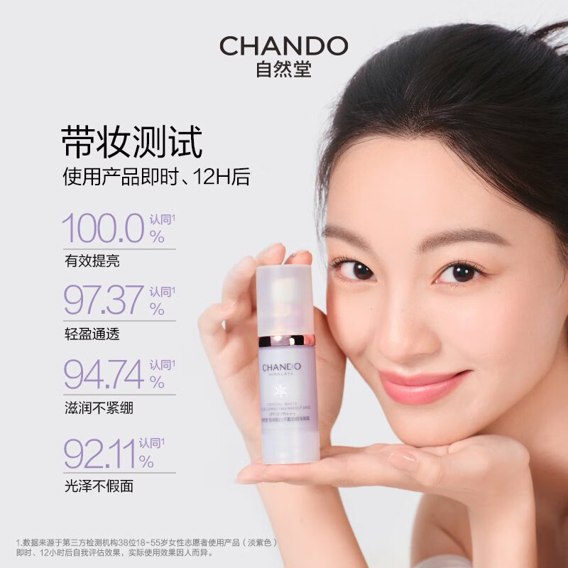 CHANDO Women's Isolation Cream No Makeup Cream Multiple Sunscreen BB Cream Moisturizing Concealer Three-in-one Makeup Primer Concealer Cream Gift Soft Purple 30ml+5ml (Suitable for yellowish skin tone)