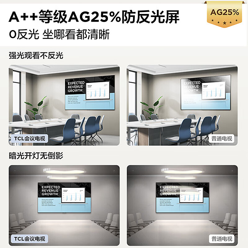 TCL98/86/75/65-inch conference TV flat-panel all-in-one wireless projection 4K ultra-clear mobile ultra-thin conference room display office home training commercial TV 65-inch non-touch/conference TV/Android/with cart Inquiry for instant XXX discount, consultation package satisfactory price