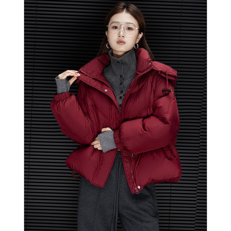 Demana 30D aerosol winter volcanic rock high-strength thermal storage and antibacterial 90 duck down hooded women's down jacket