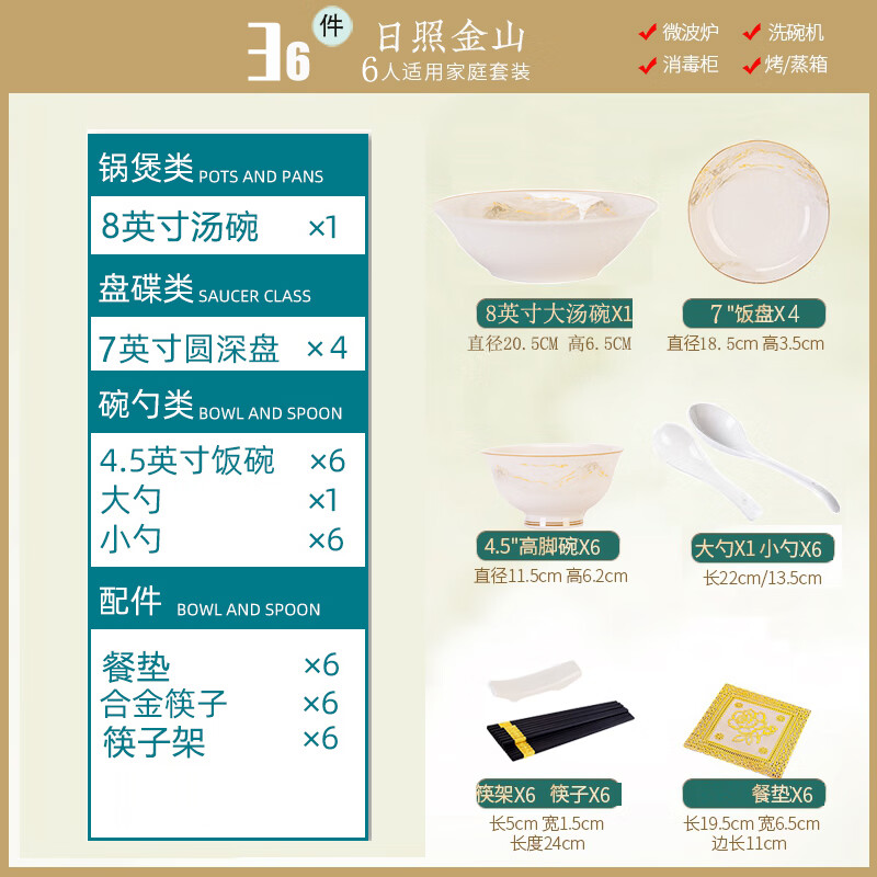Wanxiang Jingdezhen household dishes 2025 new high-value light luxury dishes and tableware complete set of dishes and chopsticks housewarming gift