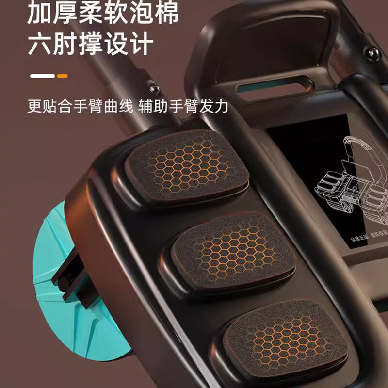 DEATKN Germany's new four-wheeled abdominal wheel, fully automatic rebound abdominal muscle training tool, home abdominal curling exercise equipment for men and women, combination widened elbow distance version - black and green + enlarged and thickened kneeling pad + posture line fitness mat