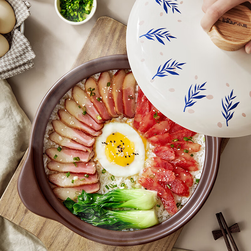 Bear casserole wide-mouth soup pot clay pot rice stew pot high temperature resistance and non-cracking 3.2L health-care pot ceramic pot gas