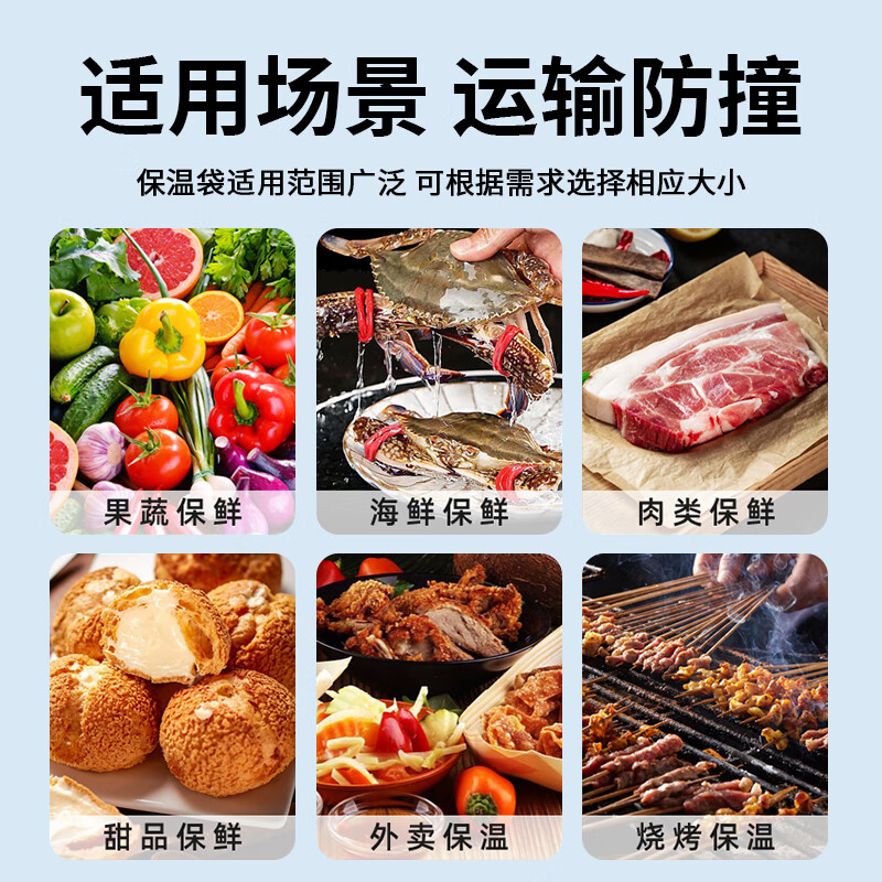 Befute Insulated Bag Aluminum Foil Disposable Thickened Fresh Insulated Cooling Bag BBQ Takeaway Insulated Fresh Packing Bag Three-dimensional No. 3 (34*24*33cm) 5 pcs