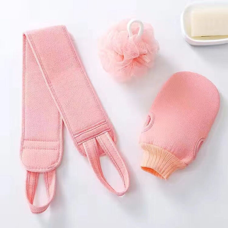 Your secretary's coarse sand long bath towel, strong decontamination for adults and men, new bath towel, bath towel, three-piece set, Nordic green, one-piece set, bath flower