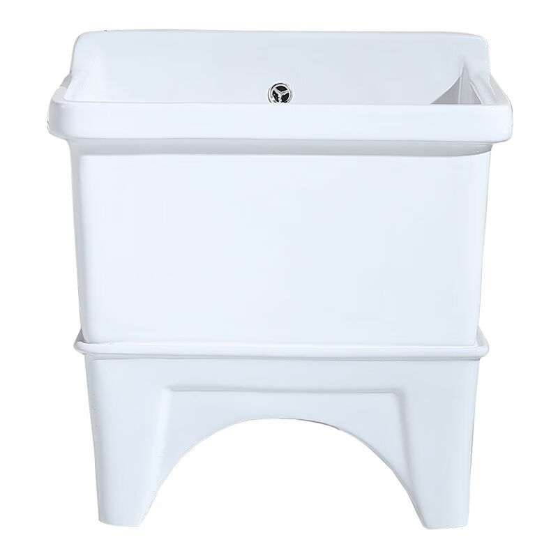 Mopeng mop pool integrated basin ceramic balcony mop pool large square long mop washing wide mop basin table-controlled automatic sink 36 cm manual high-bend faucet