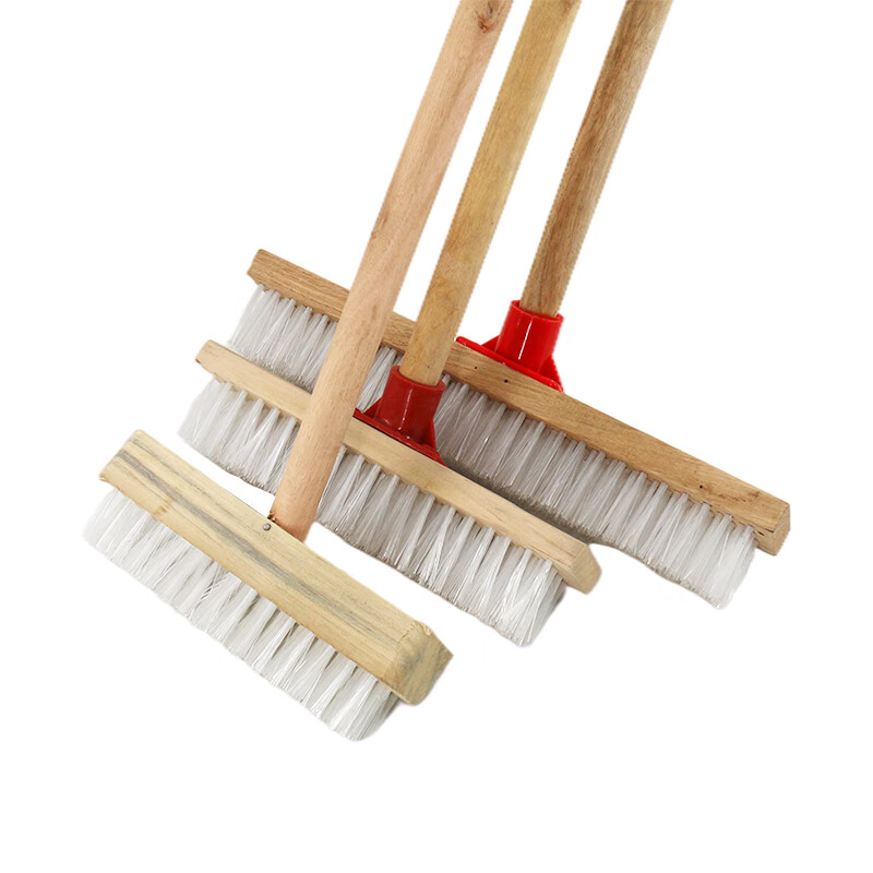 Kelibang wooden handle floor brush multifunctional long wooden handle nylon floor brush 60cm stiff bristle floor brush bathroom floor brush factory bathroom kitchen floor tile cleaning floor brush 2 pack KB3463
