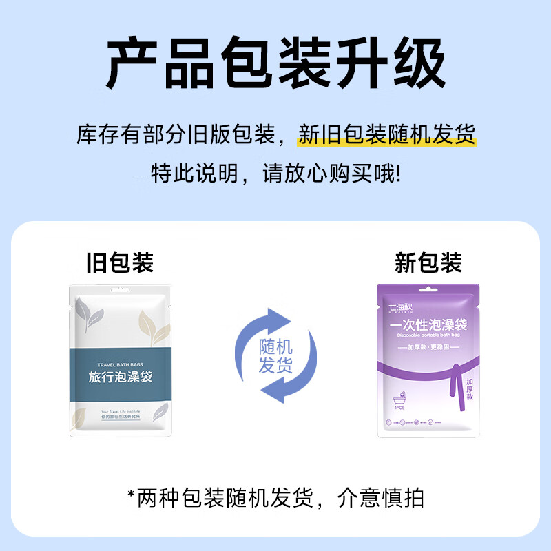 Qihaiqiu disposable bathtub cover bath bag enlarged thickened bath bag hotel travel disposable bath bag 5 pack