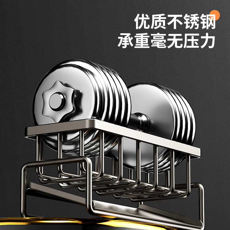 Sink Draining Artifact Poolside Sponge Rack Rag Rack Storage Rack Kitchen Storage Rack No-Punch Home Countertop Upgraded Stainless Steel Style - Bright Silver Drain Basket + Rag Rod