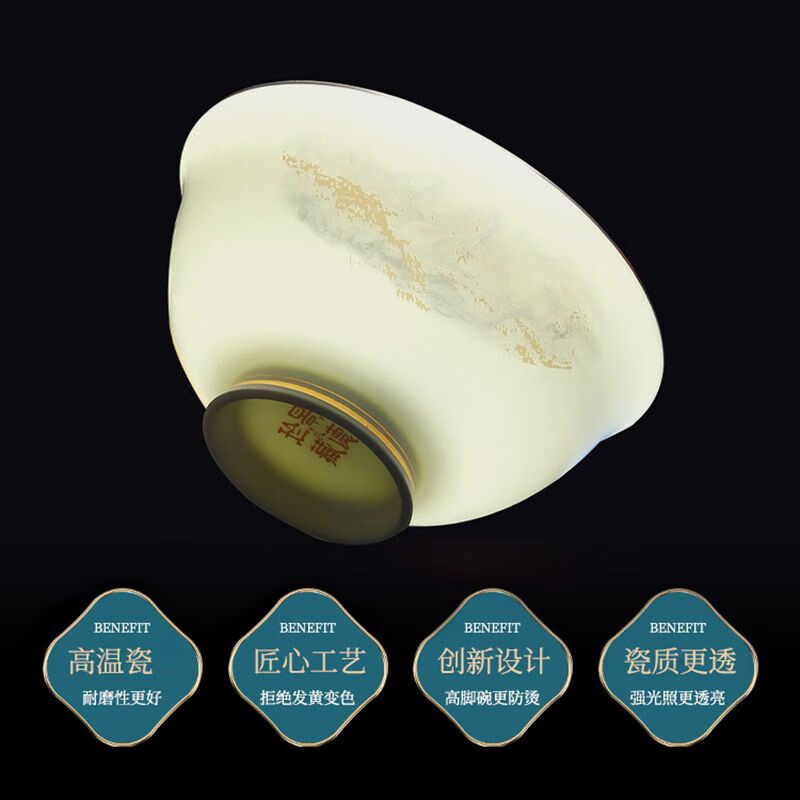 Yongxia bowl and dish set household light luxury ceramic complete tableware Jingdezhen bowl and dish set complete set of high-end bowls and chopsticks for housewarming Dahao Jiangshan 36-head soup bowl configuration