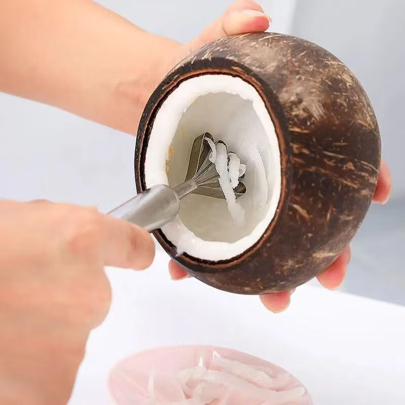 Vinoa Coconut Meat Remover Stainless Steel Scraping Coconut Shreds Digging Tool Coconut Shreds Planer Home Kitchen Quick Scraping Flagship Coconut Shreds Planer 1 Stainless Steel Coconut Planer
