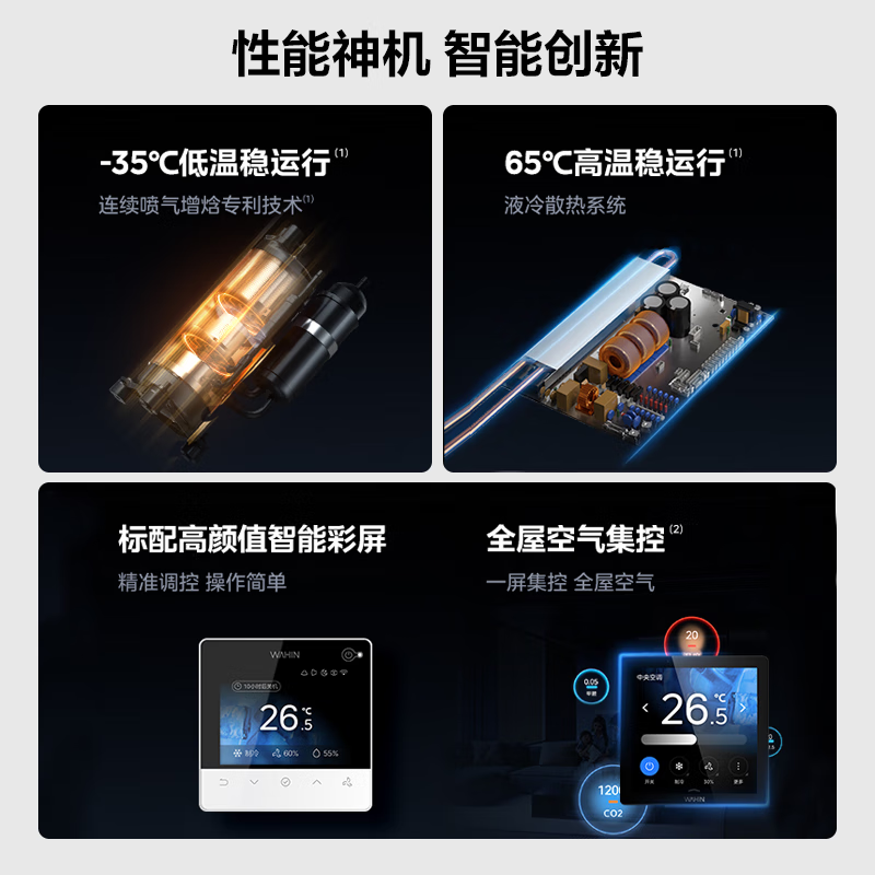 Hualing Shenji central air conditioner one to four one to five multi-connected household new level energy efficiency full DC inverter air conditioner intelligent cleaning invisible embedded 5 hp 5 first level energy efficiency 5 hp one to four