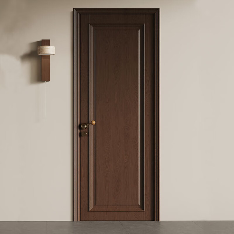 Solid wood door, bedroom door, all solid wood composite painted door, mid-century style set door, room door, interior door, high-end wooden door, solid wood composite painted door A