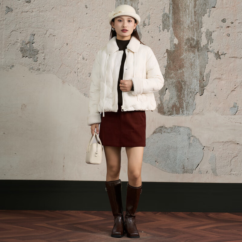 Nishimachi Village House (SETIROM) Korean style women's 2025 winter new simple style mid-collar wool bottoming shirt XHAD10412 dark coffee one size