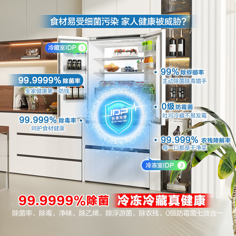Rongsheng Cube 515 Machine King Active Dual Purifier Dual System French Multi-door Four-Door Ultra-Thin Embedded Refrigerator Home Automatic Ice Making National Subsidy 20% World Cup BCD-515P60FZNAD White