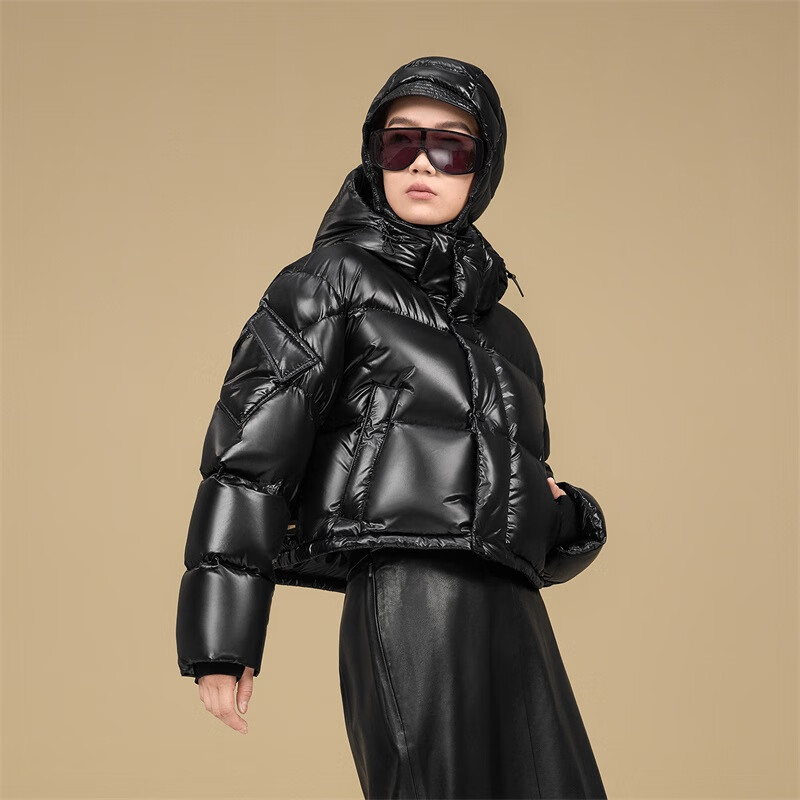 Govan Black Gold Goose Down Jacket Pioneer 5.0 Three Patterns 25 Years New Women's Short Puff Down Jacket Black M