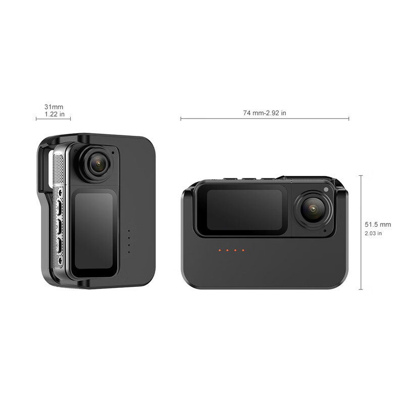 Photographer s70 chest camera 2K thumb digital camera can transmit high-definition to mobile phone, small outdoor portable mini camera video artifact sports driving recorder, white 2.7K, extended battery life, plus special charging compartment, 32G card