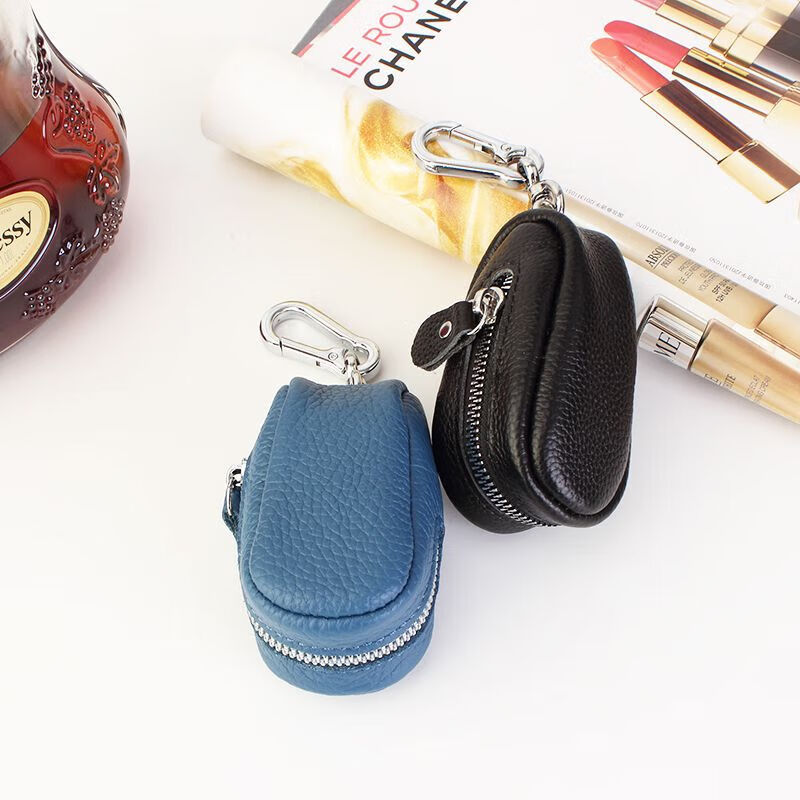 Ye Yu's new key bag large capacity unisex first layer cowhide car key bag waist hanging door genuine leather key bag hanging bag black (first layer cowhide)