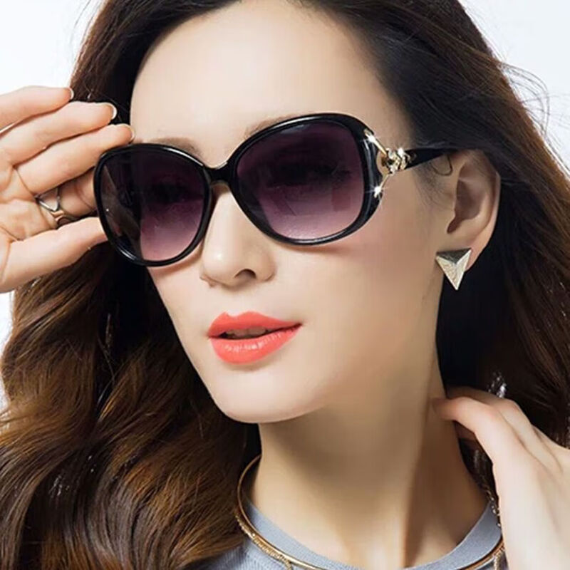 Sun protection glasses for women, sunglasses for round faces, sunglasses for women with square faces, long faces, oval, transparent purple frame