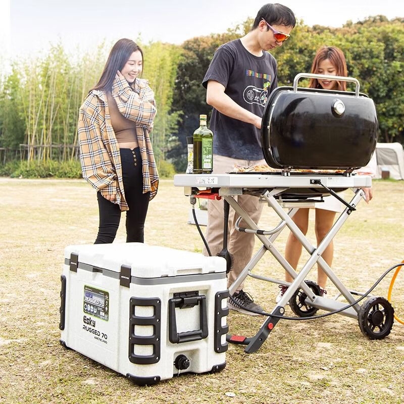 Insulated box, outdoor refrigerator, camping cooler, car-mounted fresh box, commercial seafood large-capacity incubator, portable white cover 6L, free ice plate*1