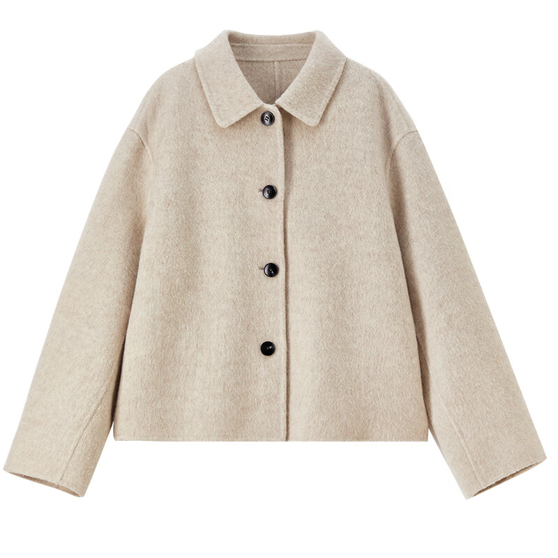 Shandubila sheep wool temperament woolen coat for women winter warm commuting thick double-sided woolen coat slim long-sleeved top