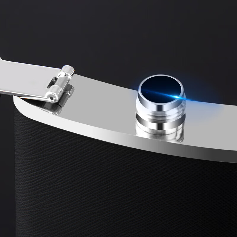 Baijie wine bottle 304 stainless steel portable leather wine bottle outdoor thickened white wine bottle flat wine bottle 170ml + funnel