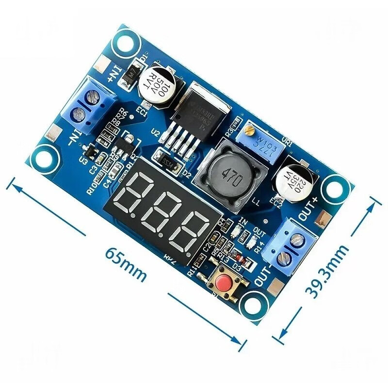 Voltage regulator with display adjustable voltage power supply module DC1.25V-37V continuously adjustable DC buck regulator module DIY with display adjustable voltage power supply module