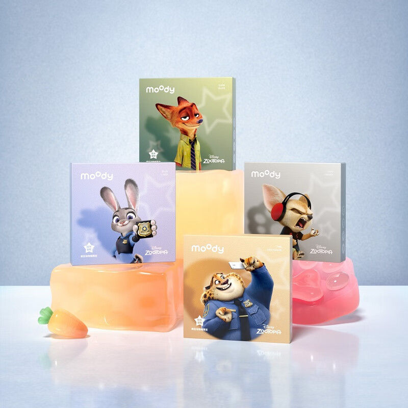 Moody Disney Zootopia Contact Lenses High Gloss Color Contact Lenses Daily Disposable 10 Silicone Hydrogel Linen Blue 0 Degrees