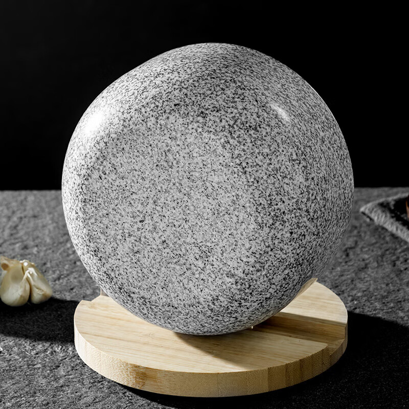 Home KATEI STORY Japanese garlic mash stone mortar granite garlic mortar manual pounding bowl garlic paste Chinese medicine grinder with cover splash-proof and dust-proof granite grinding stone mortar set