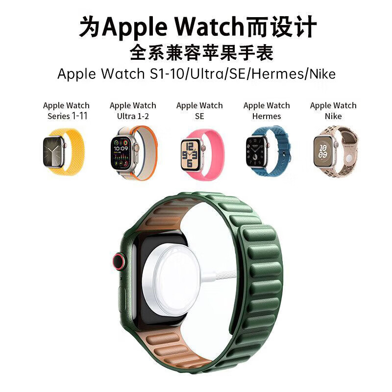 Shebeitu Official Genuine Apple Watch Charger Magnetic Suitable for Apple iWatch S11/10/9/8/7/6/5ultra3/SE Original Braided Charging Cable Fast Charging C-port Super Charging丨Official Braided Cable丨Universal for All Apple Watches Universal for All Apple Watches