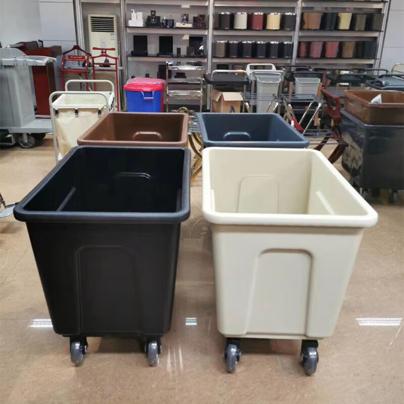 Southern plastic linen cart multi-functional thickened hotel room cleaning service wheel cart C-40S black