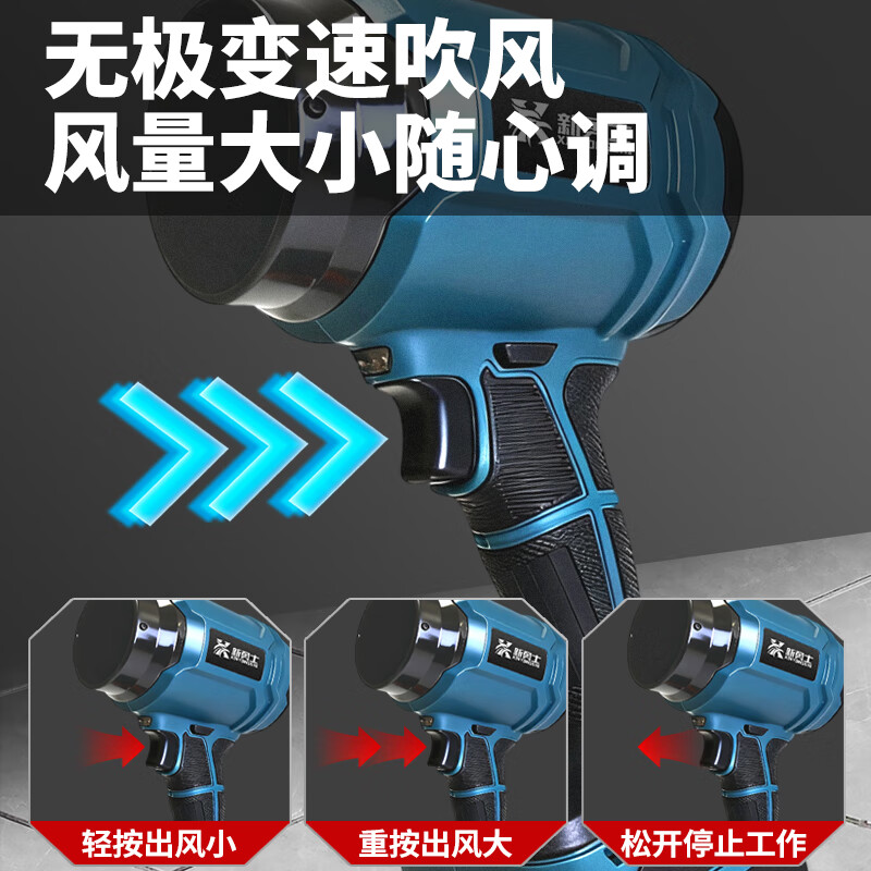 New Warrior German violent vortex wind turbine wheel fan snow blower high-power hair dryer blower lithium battery industrial artifact