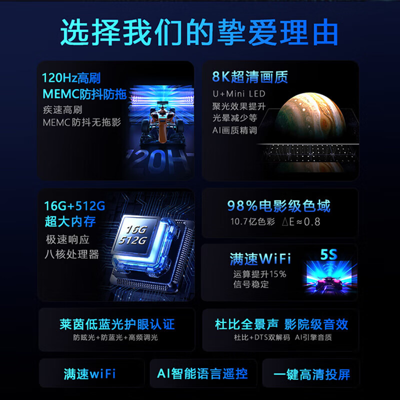 Ace Hong smart TV limited time subsidy ultra-thin smart screen 8K ultra-clear LCD smart network flat-panel TV first-class energy efficiency home large screen living room bedroom hotel 150 inches 202 new smart screen top voice version 16+512G+ film and television membership free door-to-door installation