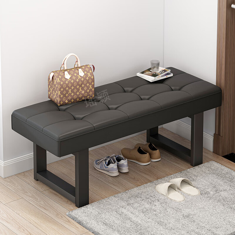 Yaoying stool shoe changing stool sofa stool dressing room bathroom soft leather stool sofa bench bench YD25 black 80cm