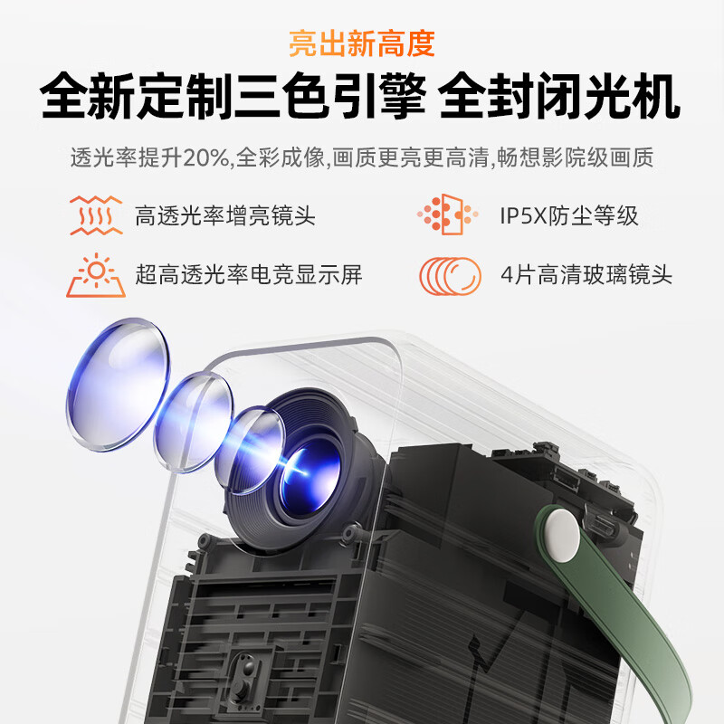 Rigal B6 projector home smart projector portable bedroom mobile phone screen projection (fully enclosed light machine AI smart voice home theater TV)