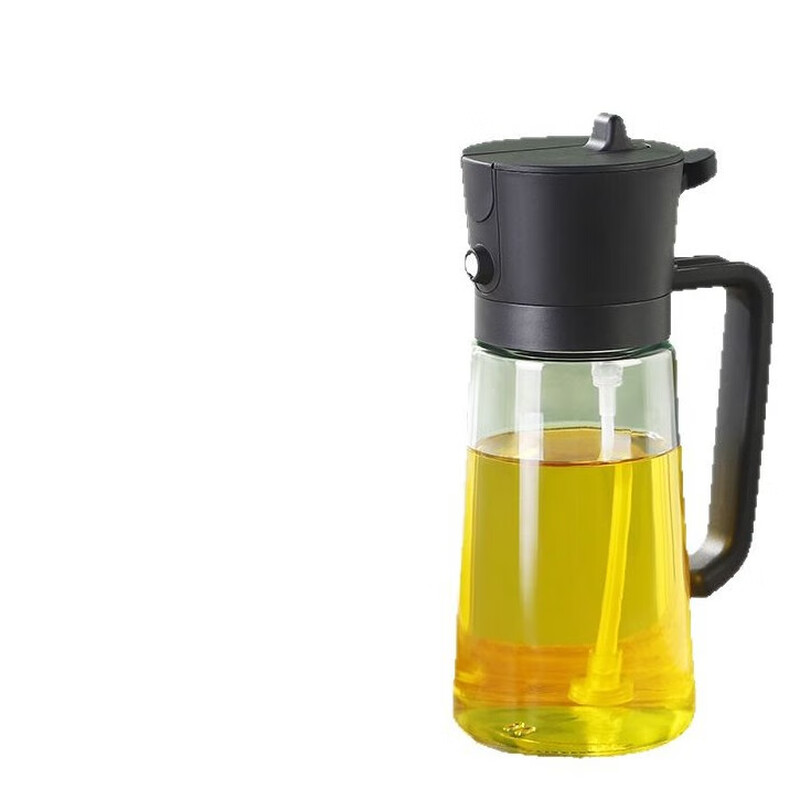 Ancient and simple oil pot spray pour oil spray all-in-one dual-purpose atomized edible oil glass oil pot kitchen household non-stick oil spray pour dual-purpose oil pot 470ml white
