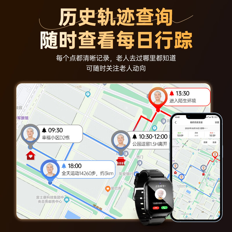Jipu Elderly Positioning Phone Watch Huawei Machine Suitable Anti-Lost Artifact Anti-Lost Bracelet Dementia Phone Smart Watch