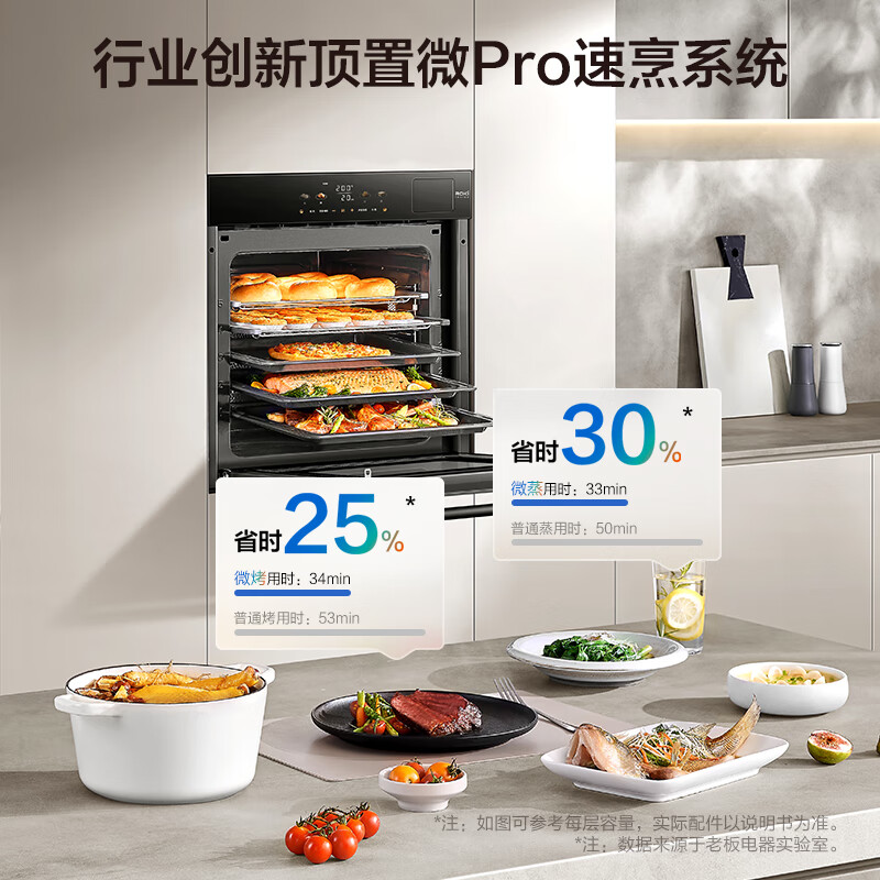 Robam 77L Micro Pro Quick Cooking Flagship New Small Bagel D3P Micro Steaming, Baking and Frying Box All-in-One Machine Embedded Upgraded EXP Dual Temperature Dual Control D3P