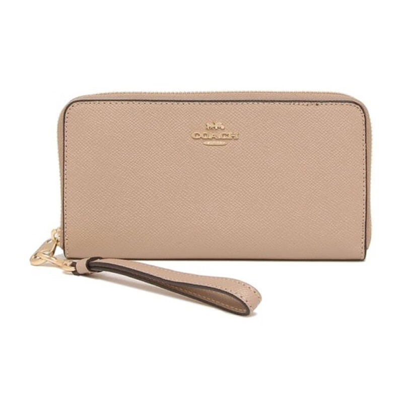 COACH Zip Around 20 Zippered Sandwich Zipper Bag Long Leather Clutch Wallet Women's Basics (Bag + Dust Bag)