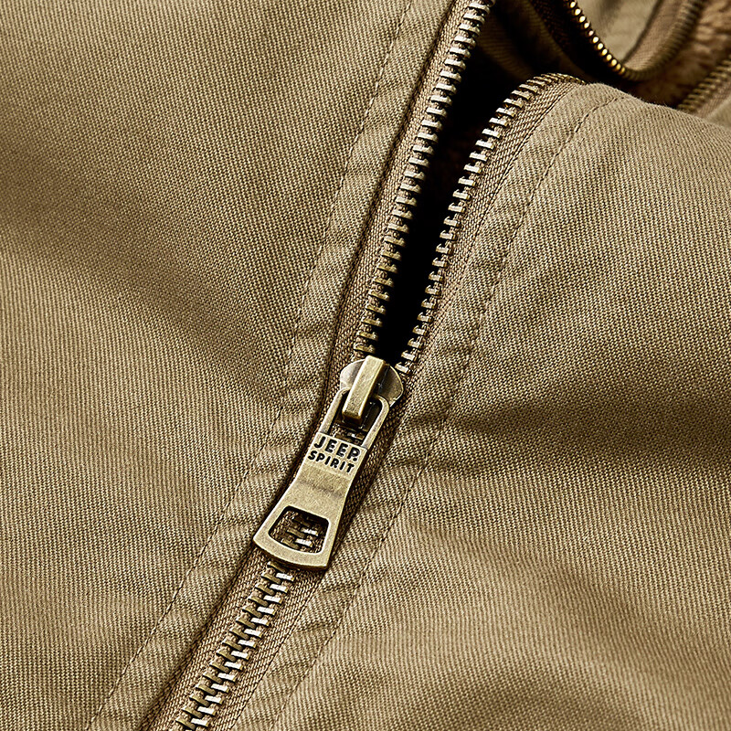 JEEP SPIRIT Jeep Jacket Cotton Jacket Men's Autumn and Winter Jacket Men's Warm Plus Velvet Thickened Cotton Clothes Washed Men's Cotton Jackets