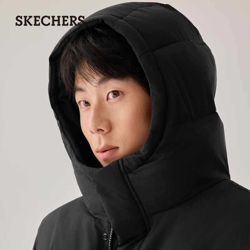 Skechers New Year's Gift Long Down Jacket Winter 2025 New Outerwear Coat Men's and Women's Same Style Jacket L425U107