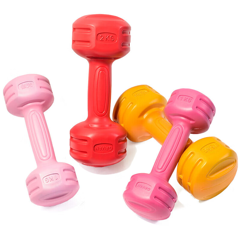 Dumbbell women's fitness home equipment men's rubber-coated cement dumbbell arm muscle training set combination children's small dumbbell purple pink 1kg