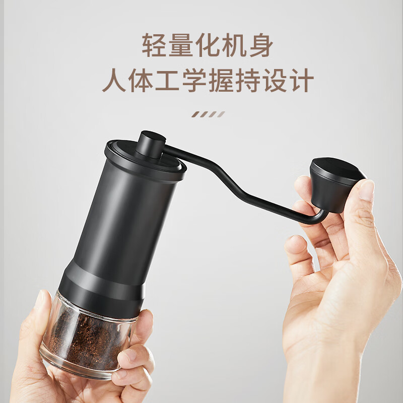 WCZ German hand grinder coffee bean grinder coffee manual grinder hand brewing appliance household hand grinder coffee machine ceramic grinding core hand grinder (stainless steel color) with anti-slip silicone ring