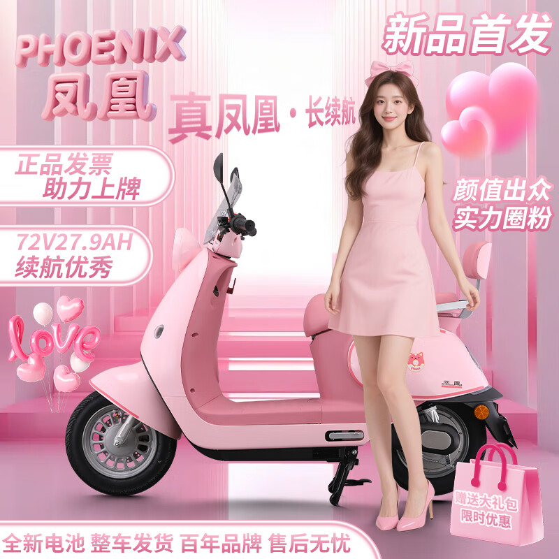 LGK Phoenix Luna electric motorcycle, adult lithium battery, new national standard, ultra-long endurance female commuter electric motorcycle, customized naked model - (need to provide your own battery + charger) - no gifts